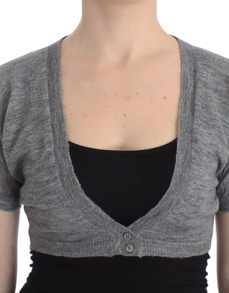 Cardigan boléro en tricot gris Ermanno Scervino Lingerie