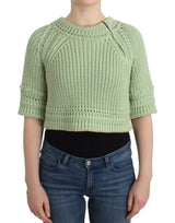 Pull en tricot court vert d'Ermanno Scervino