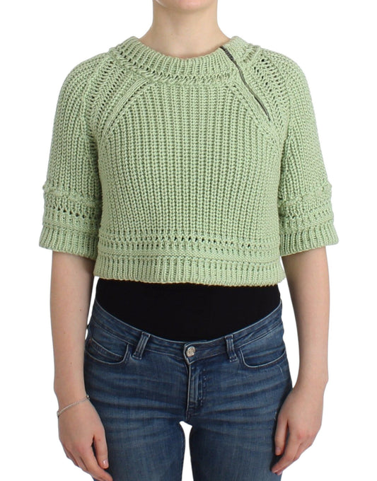 Ermanno Scervino Groene, Korte Gehaakte Trui