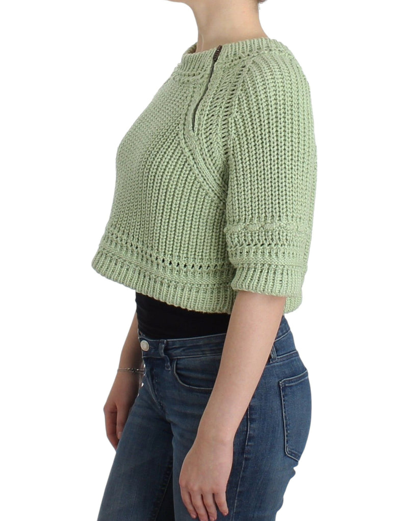 Pull en tricot court vert d'Ermanno Scervino