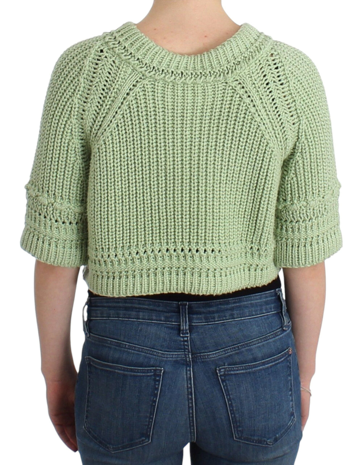 Pull en tricot court vert d'Ermanno Scervino