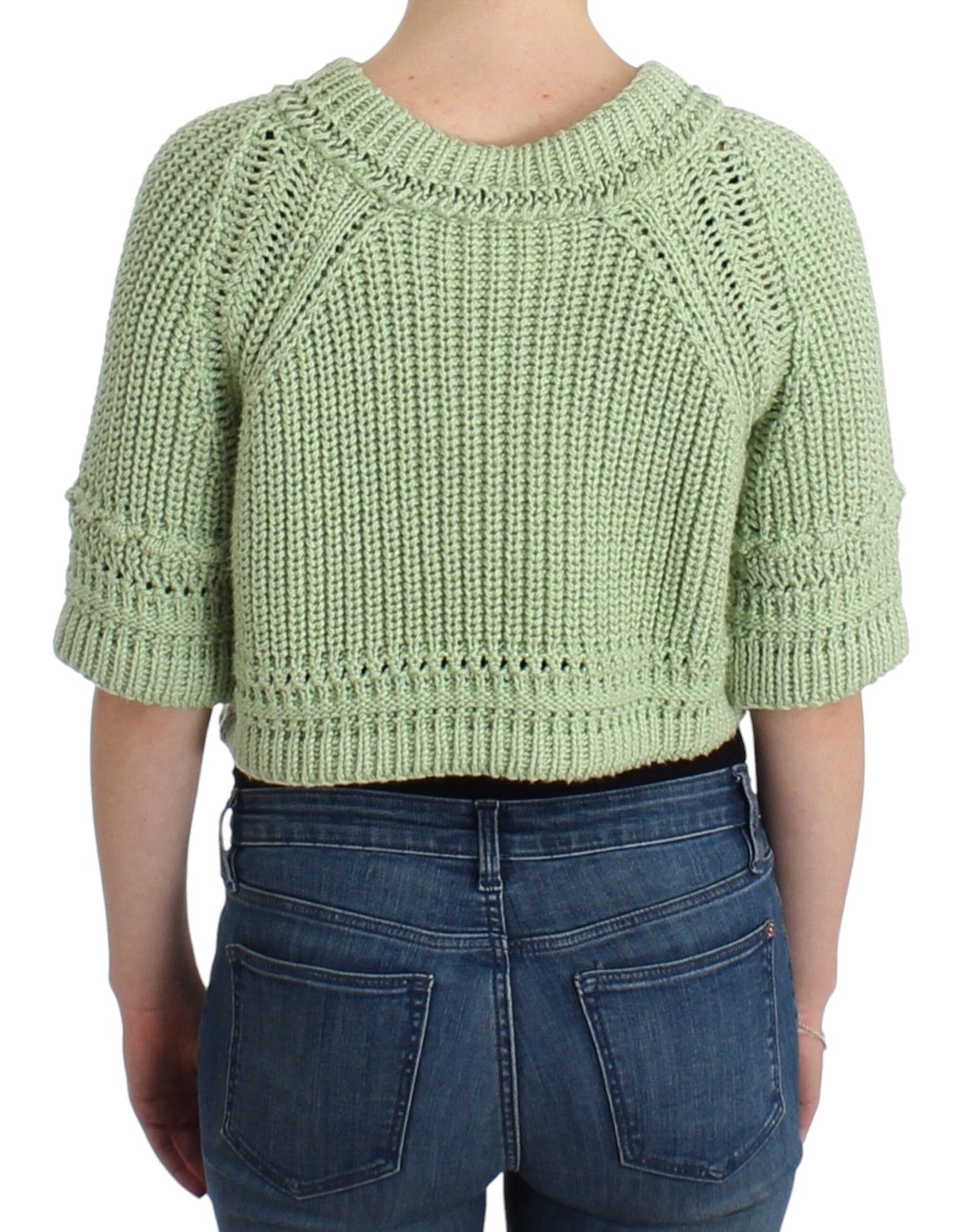Ermanno Scervino Groene, Korte Gehaakte Trui
