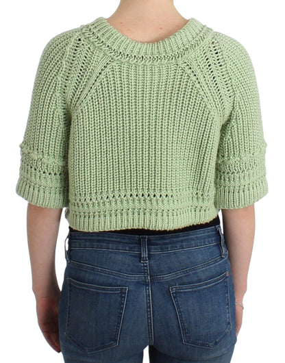 Ermanno Scervino Groene, Korte Gehaakte Trui