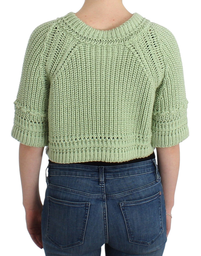 Pull en tricot court vert d'Ermanno Scervino