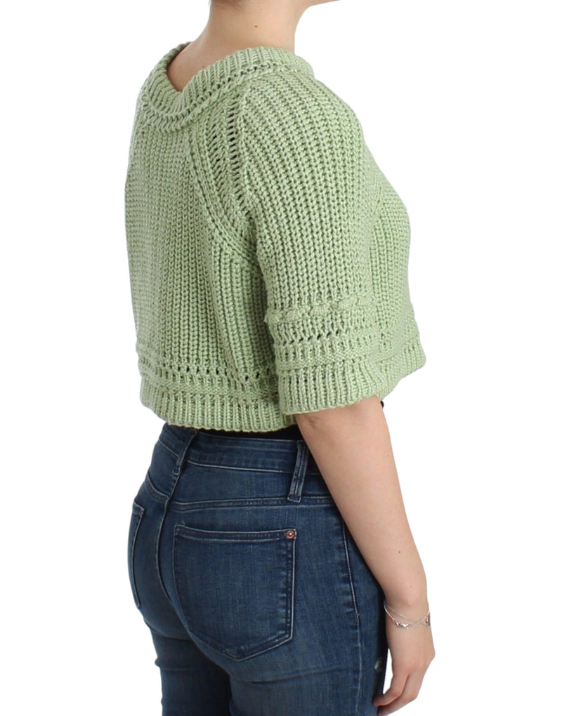 Pull en tricot court vert d'Ermanno Scervino