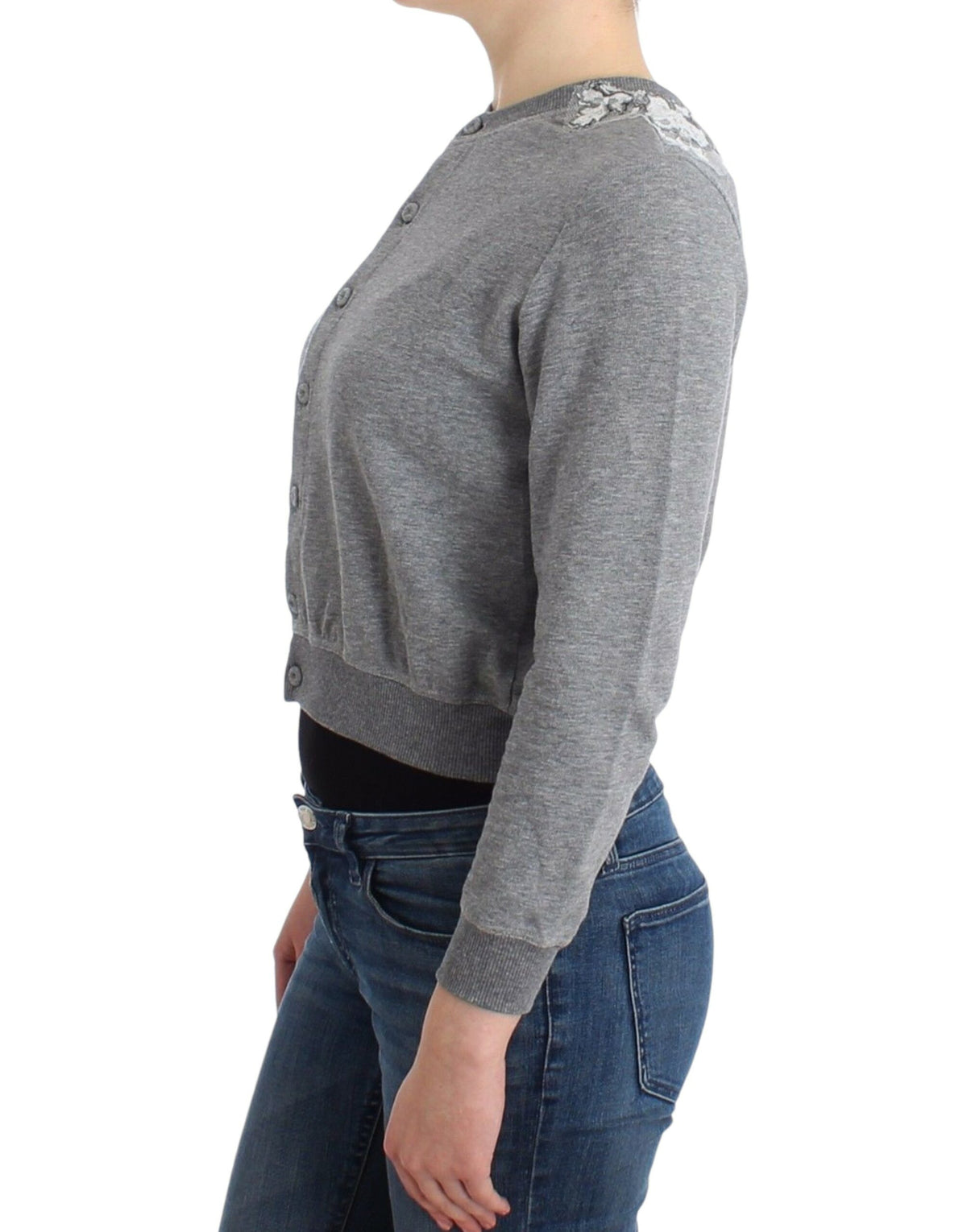 Cardigan Top en Dentelle Grise de Lingerie Ermanno Scervino