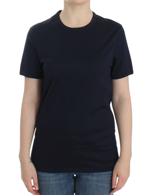 Ermanno Scervino Lingerie Blauw Crewneck Katoenen T-shirt met Logo