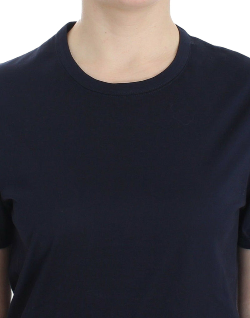 T-shirt en coton à col rond avec logo Ermanno Scervino Lingerie bleu.