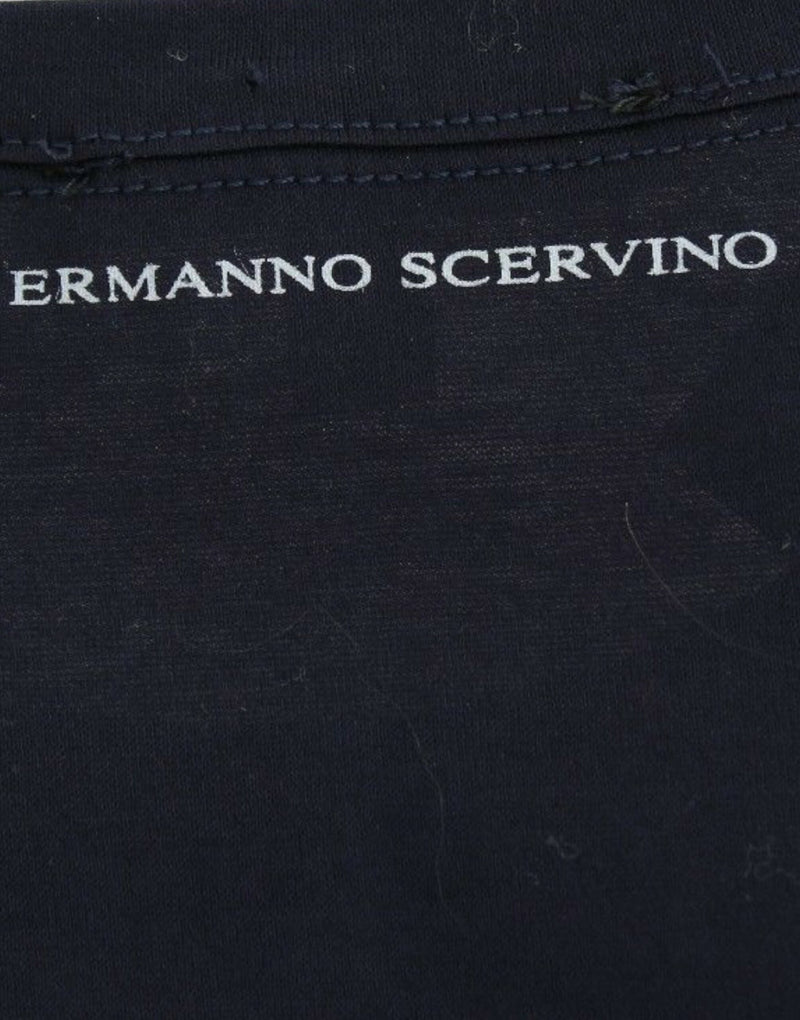 T-shirt en coton à col rond avec logo Ermanno Scervino Lingerie bleu.