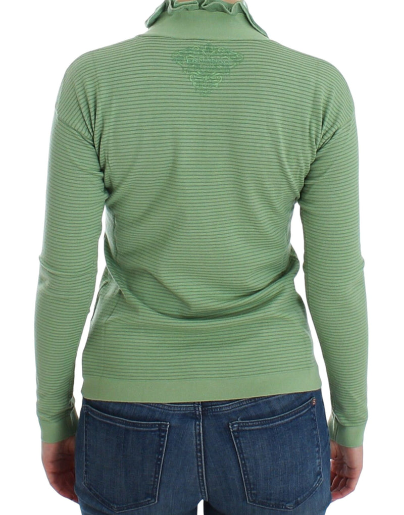 Pull rayé à manches longues en laine mélangée verte d'Ermanno Scervino