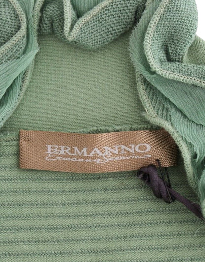 Ermanno Scervino groene gebreide trui met strepen en lange mouwen