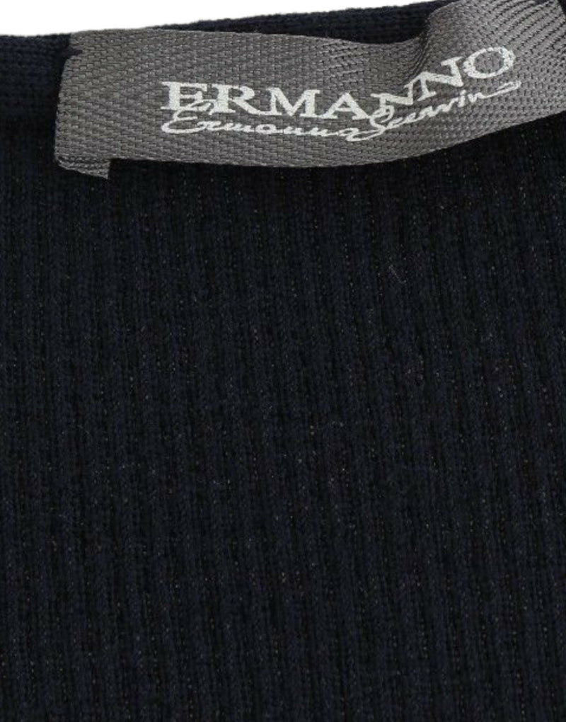 Pull en laine extensible bleu à maille d'Ermanno Scervino