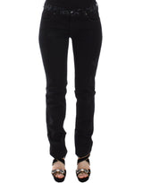 Jean slim noir en denim, taille skinny et extensible, Ermanno Scervino.