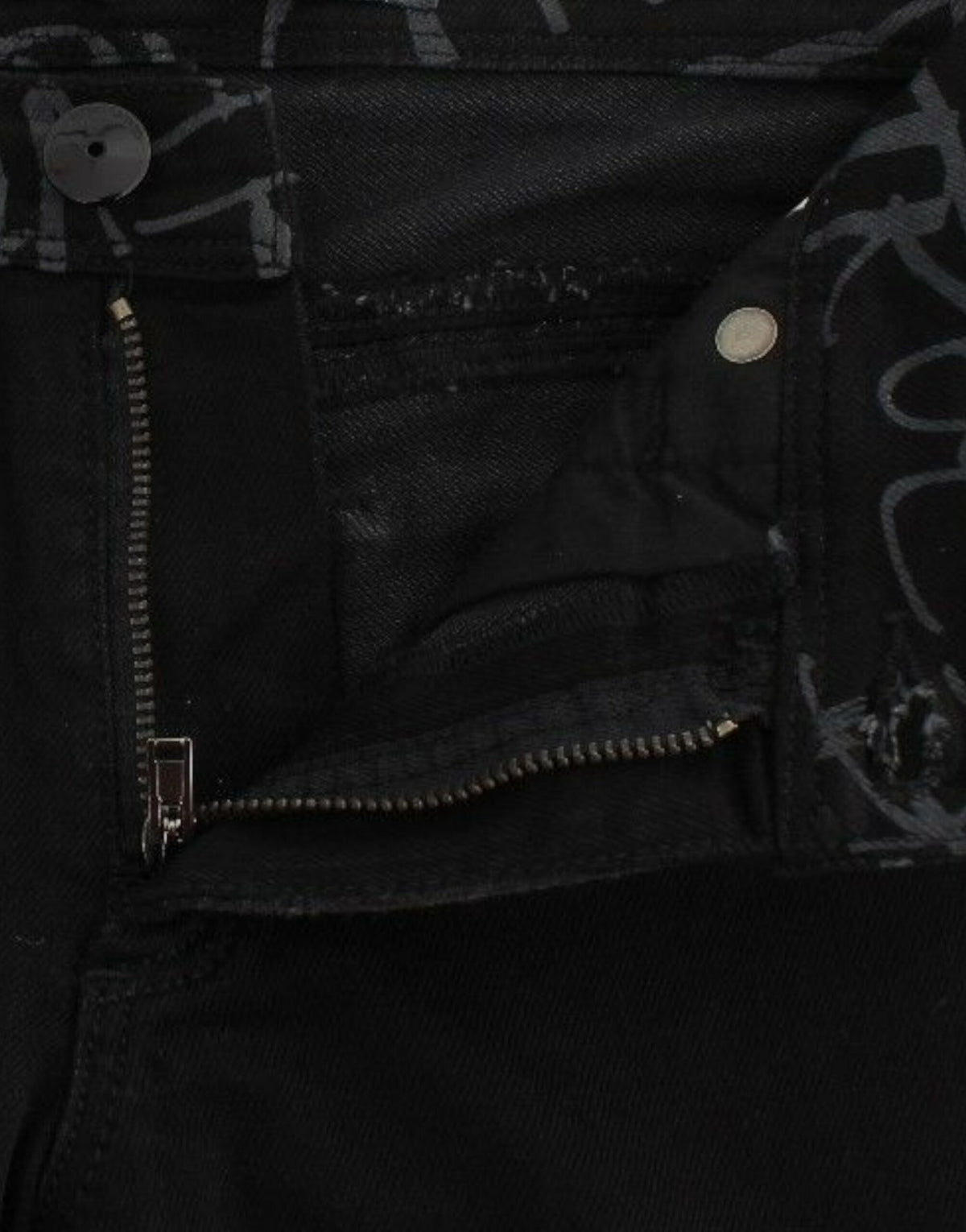Jean slim noir en denim, taille skinny et extensible, Ermanno Scervino.