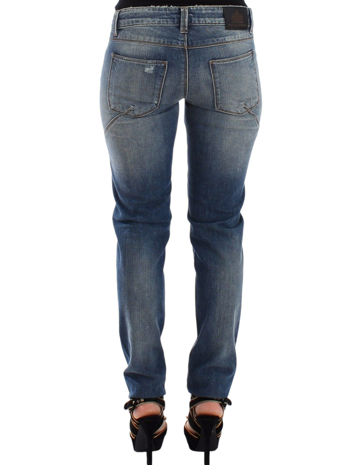 Ermanno Scervino Pantalon en jean slim bleu, coupe droite et extensible.