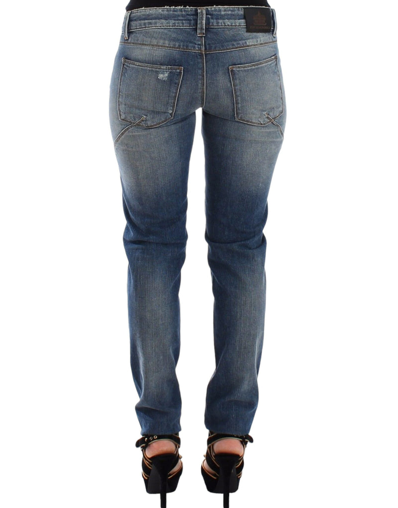 Ermanno Scervino Pantalon en jean slim bleu, coupe droite et extensible.