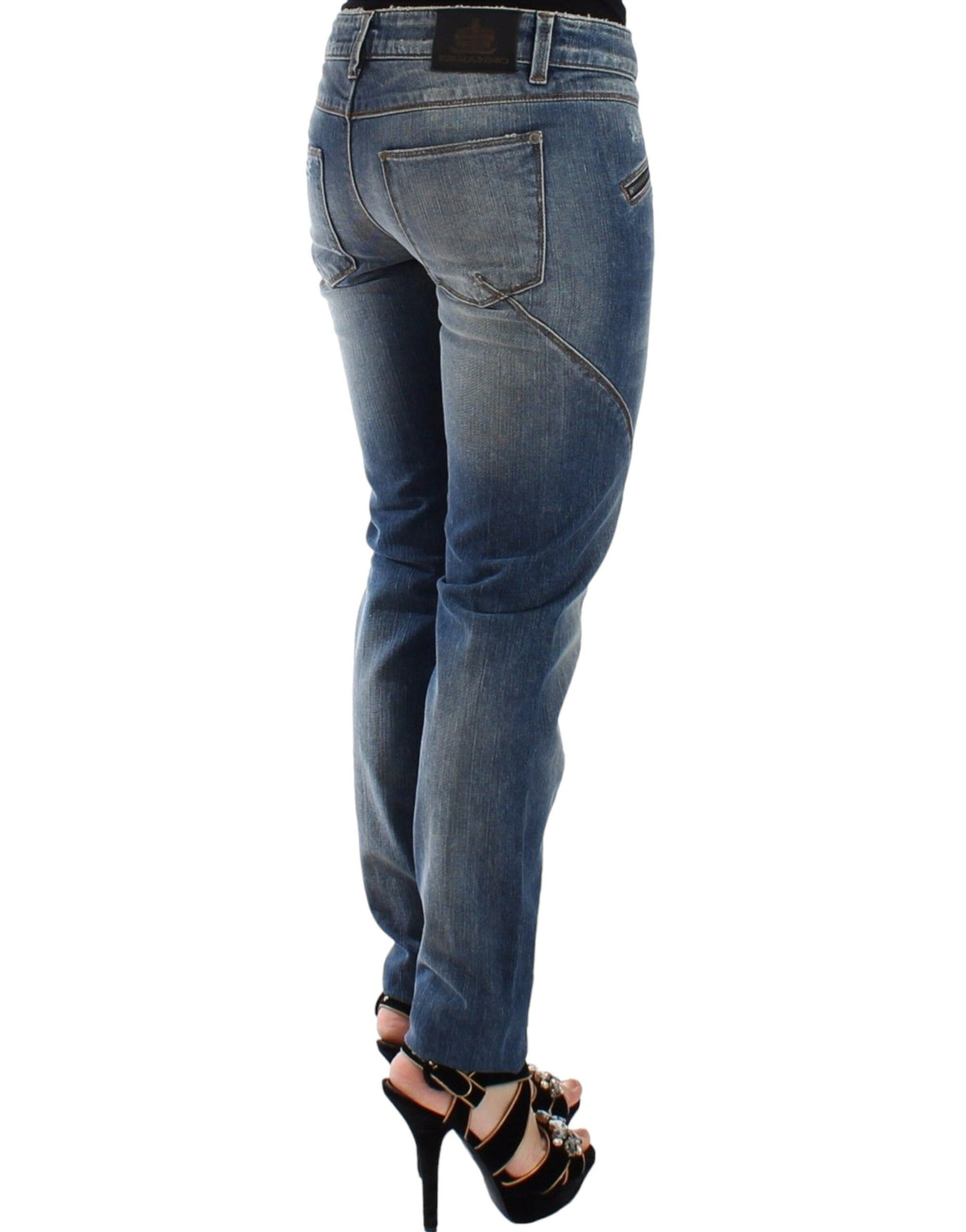 Ermanno Scervino Pantalon en jean slim bleu, coupe droite et extensible.
