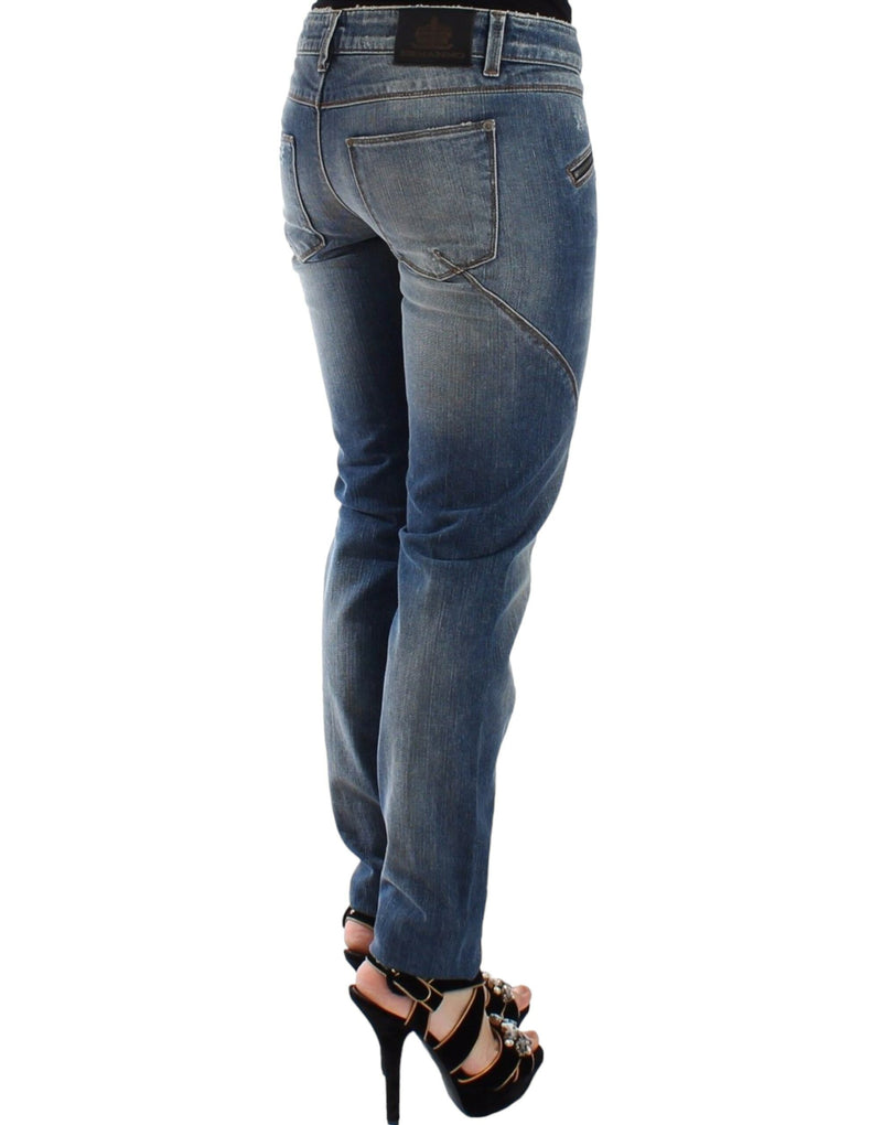 Ermanno Scervino Pantalon en jean slim bleu, coupe droite et extensible.