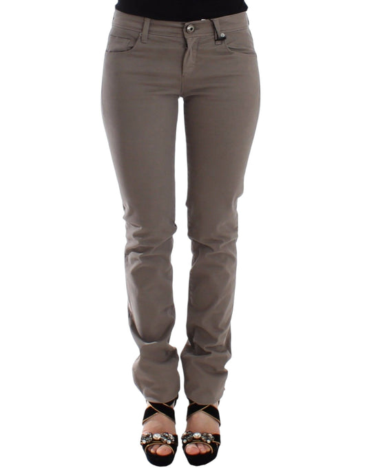 Ermanno Scervino Taupe Beige Slim Jeans, Skinny Broek van Denim