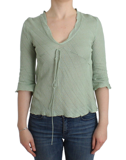 Ermanno Scervino Groene, Lichte, Gebreide Trui/Top/Blouse