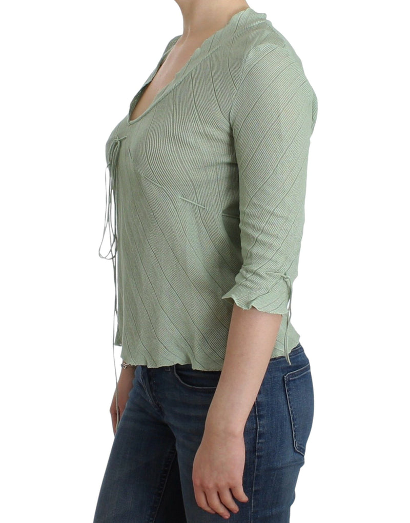 Blouse pull en tricot léger vert d'Ermanno Scervino