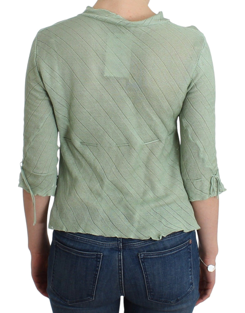 Blouse pull en tricot léger vert d'Ermanno Scervino