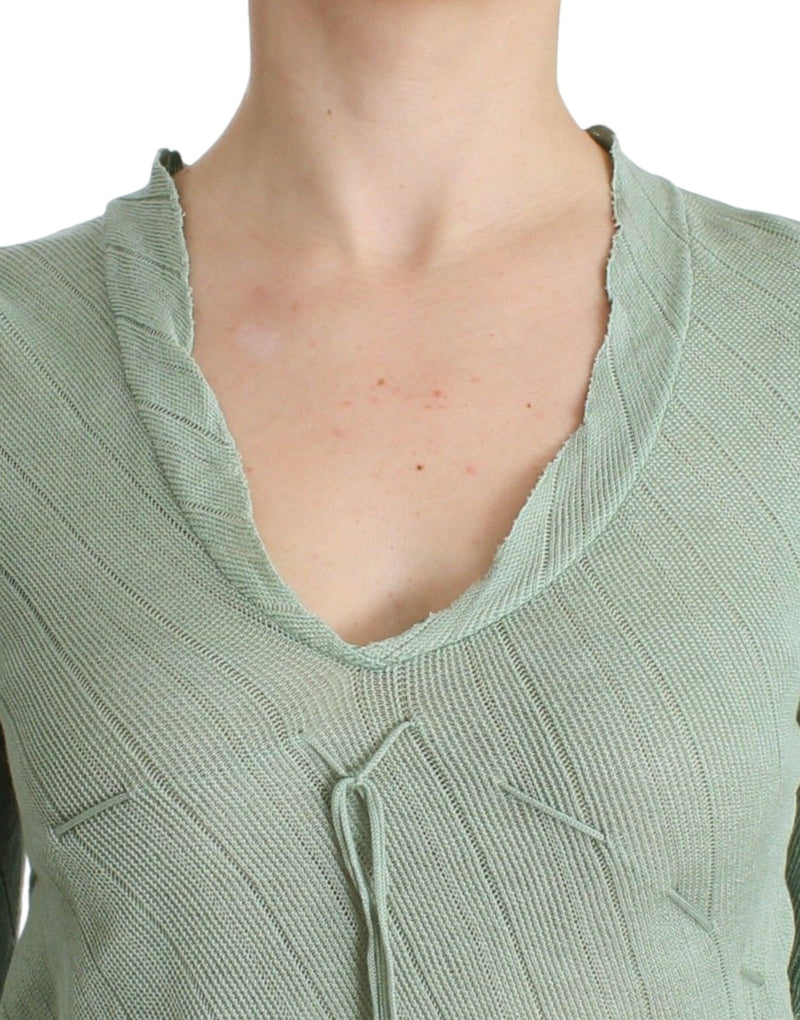 Blouse pull en tricot léger vert d'Ermanno Scervino