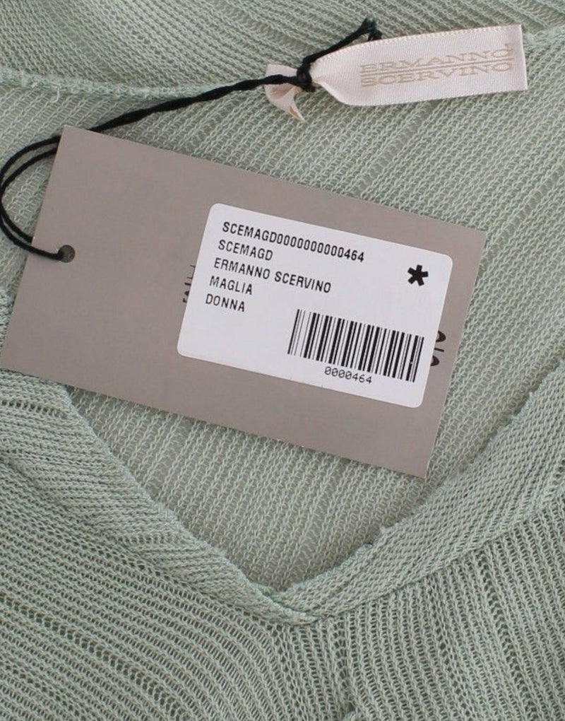 Blouse pull en tricot léger vert d'Ermanno Scervino