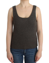 Pull en tricot gris Ermanno Scervino, en laine mérinos.