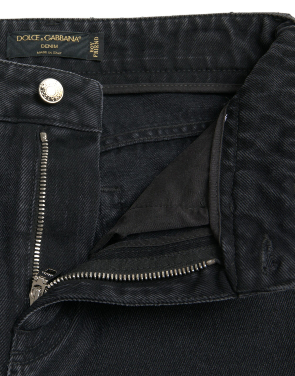 Dolce & Gabbana Black High Waist Tattered Denim Jeans