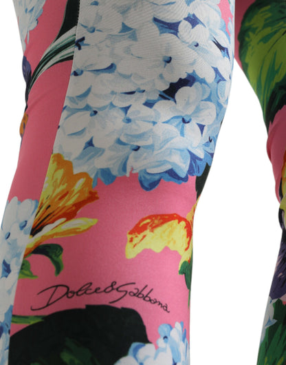 Dolce & Gabbana multicolor bloemenprint leggings met hoge taille