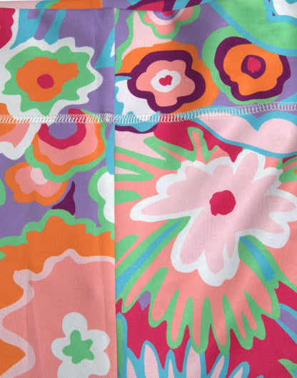 Dolce & Gabbana multicolor bloemenprint leggings met hoge taille