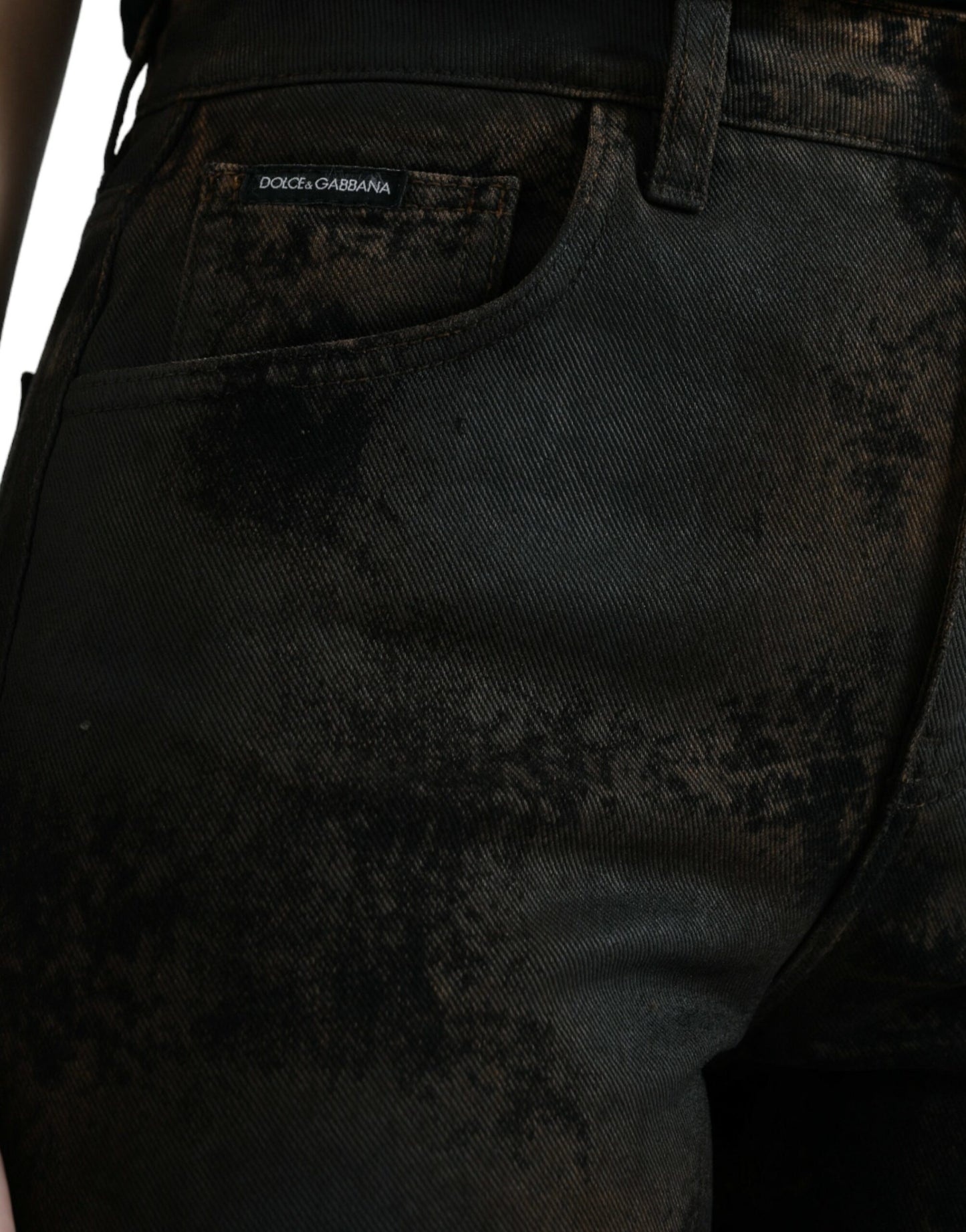 Dolce & Gabbana bruine BOYFRIEND spijkerbroek van katoen met middelhoge taille