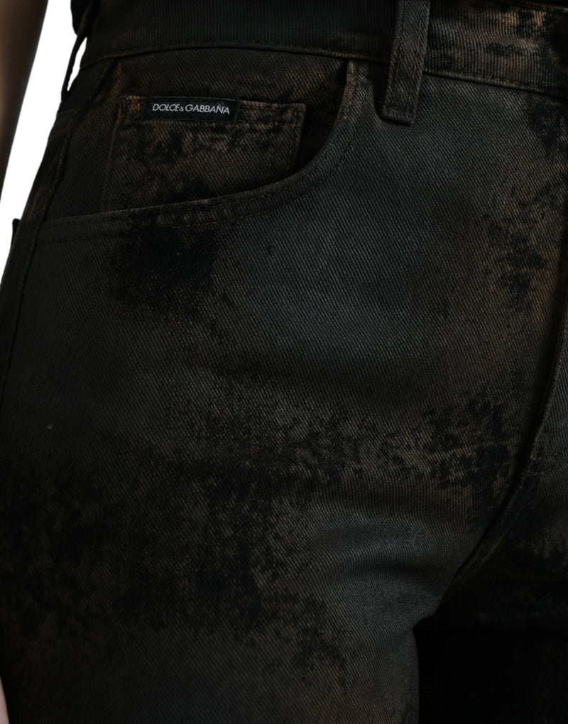 Dolce & Gabbana Brown Boyfriend Mid Waist Cotton Denim Jeans