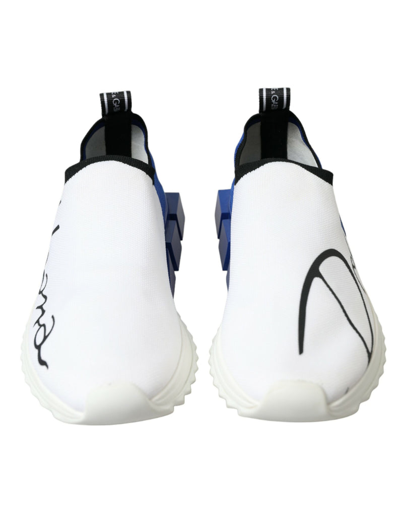 Dolce & Gabbana Witte en Blauwe Sorrento Lage Sneakers voor Heren