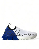 Sneakers basses décontractées pour homme Dolce & Gabbana, blanches et bleues, modèle Sorrento.