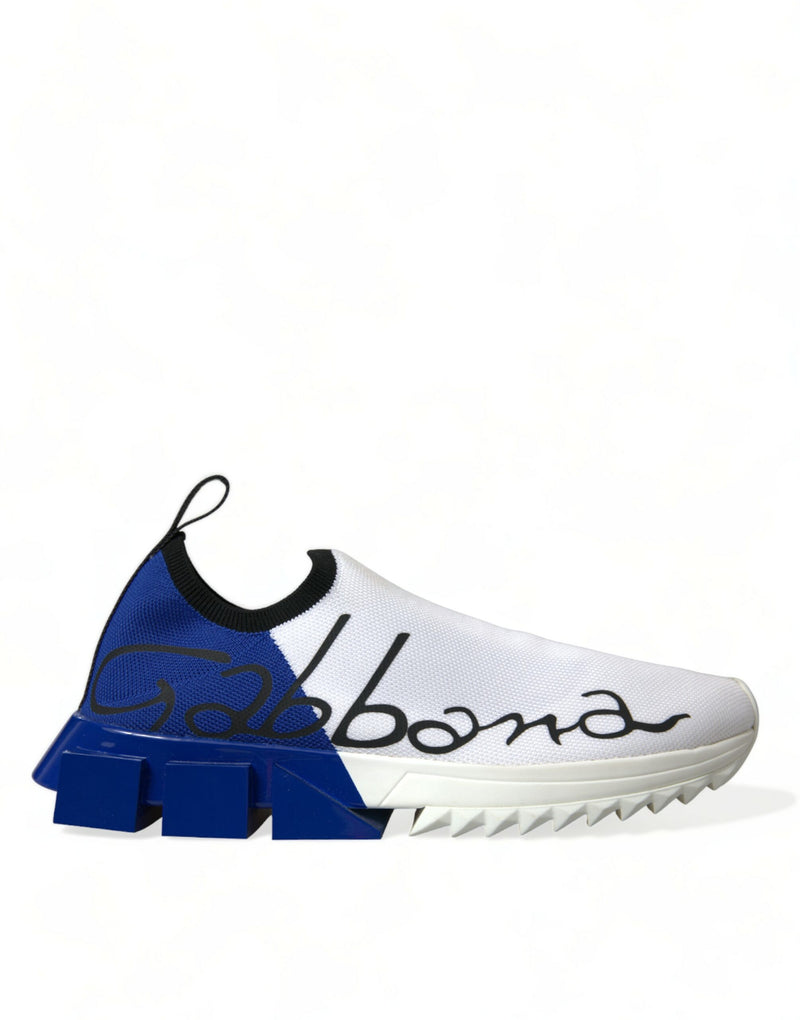 Dolce & Gabbana Witte en Blauwe Sorrento Lage Sneakers voor Heren