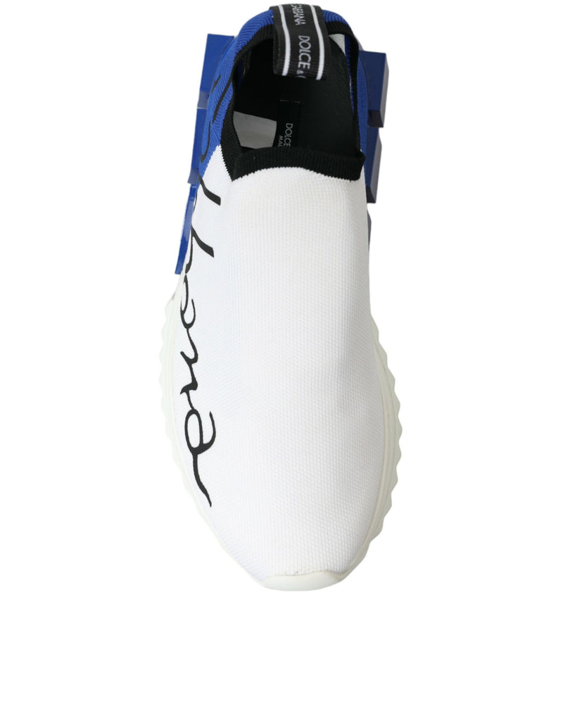 Dolce & Gabbana Witte en Blauwe Sorrento Lage Sneakers voor Heren