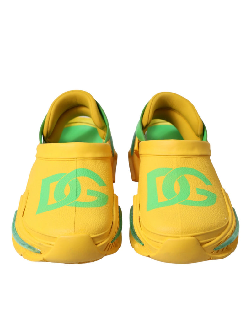 Dolce & Gabbana Clogs en Caoutchouc Jaunes et Verts pour Hommes