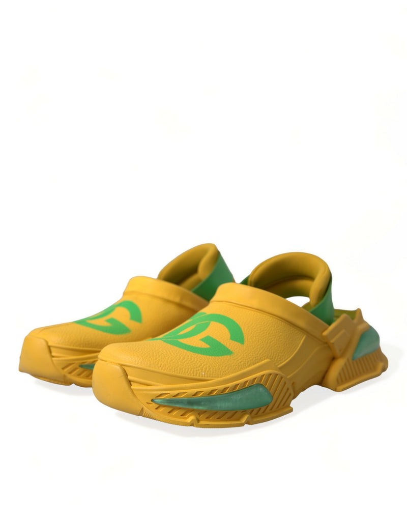 Dolce & Gabbana Clogs en Caoutchouc Jaunes et Verts pour Hommes