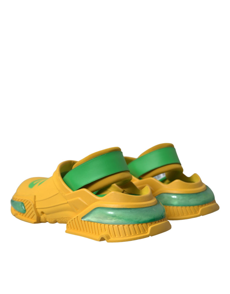 Dolce & Gabbana Clogs en Caoutchouc Jaunes et Verts pour Hommes