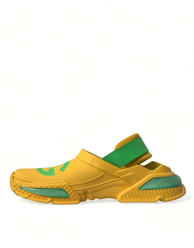 Dolce & Gabbana Clogs en Caoutchouc Jaunes et Verts pour Hommes