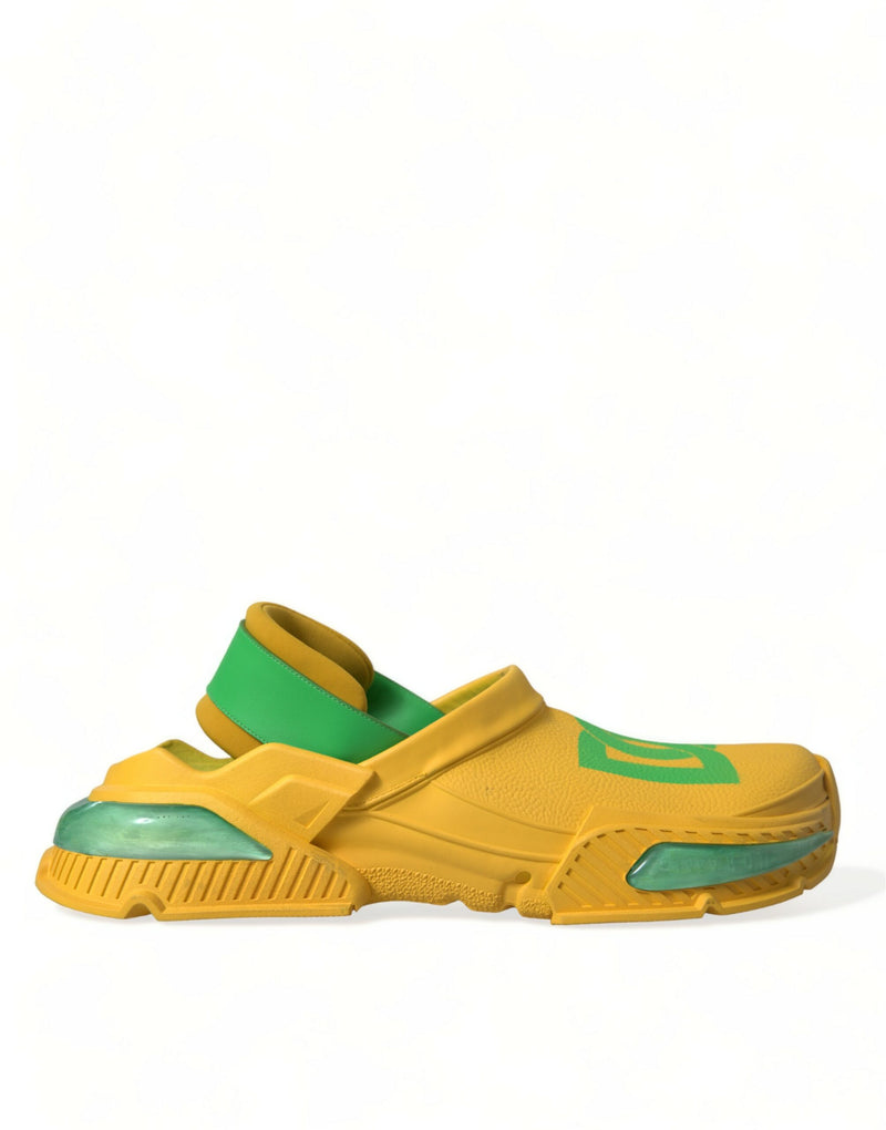 Dolce & Gabbana Clogs en Caoutchouc Jaunes et Verts pour Hommes