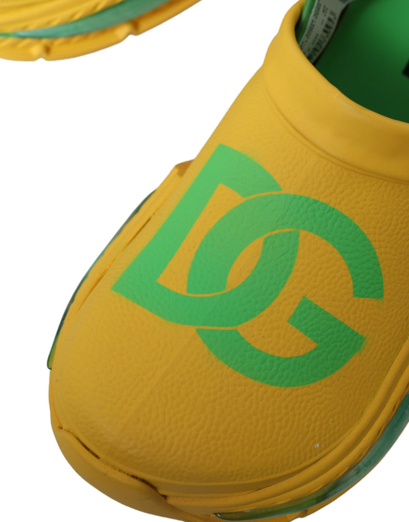 Dolce & Gabbana Clogs en Caoutchouc Jaunes et Verts pour Hommes