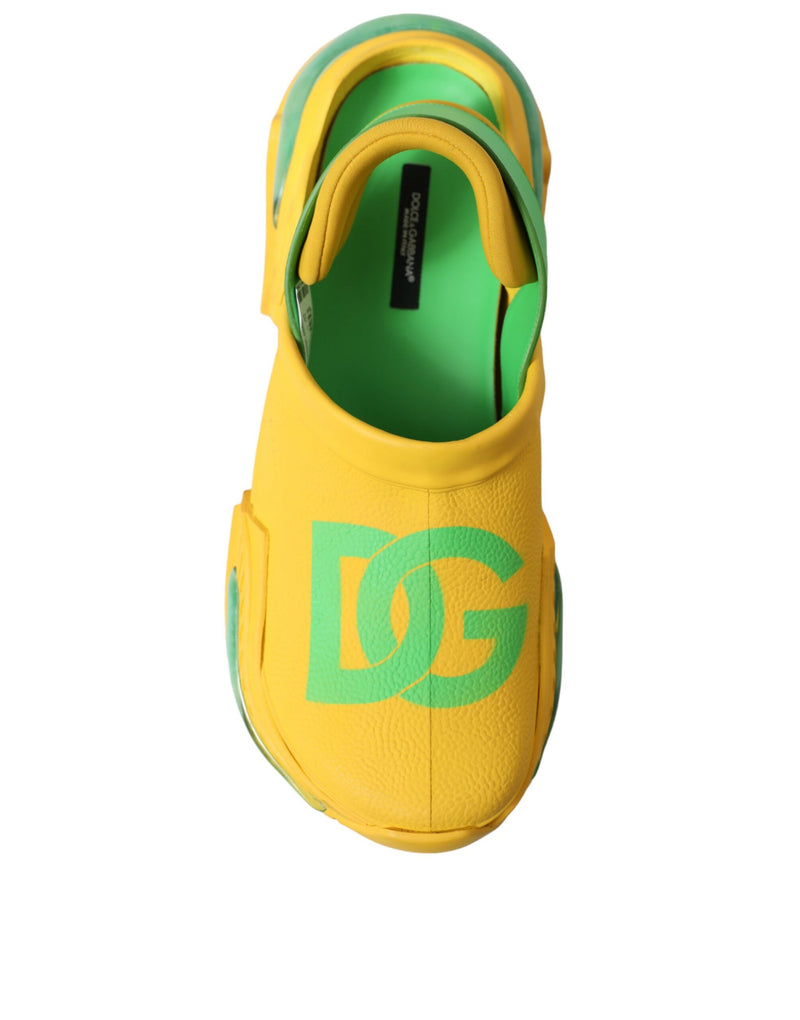 Dolce & Gabbana Clogs en Caoutchouc Jaunes et Verts pour Hommes