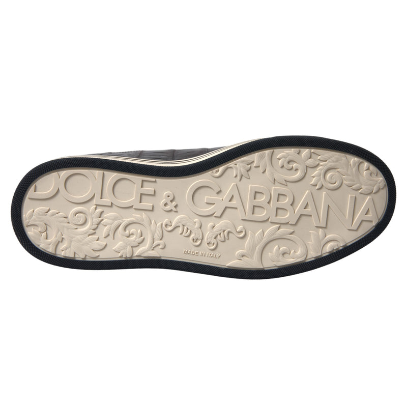 Dolce & Gabbana Brown Croc Exotic Leather Men Casual Sneakers