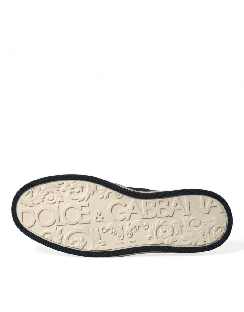 Dolce & Gabbana Black Croc Exotic Leather Sneakers
