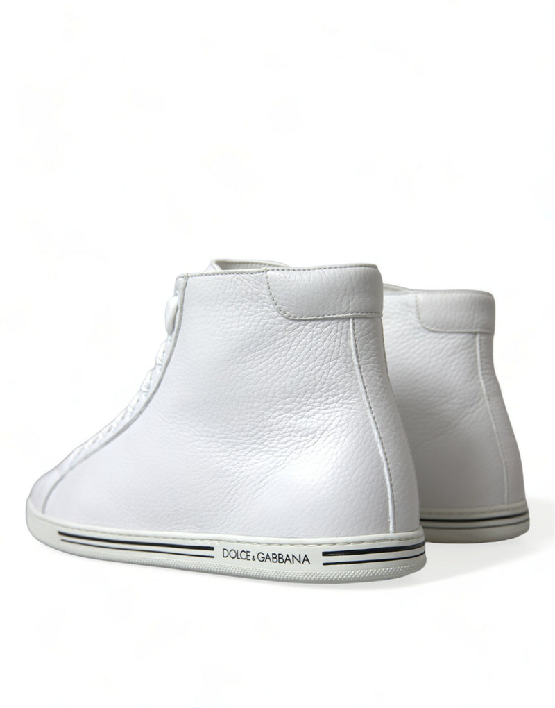 Dolce & Gabbana White Saint Tropez High Top Sneakers for Men