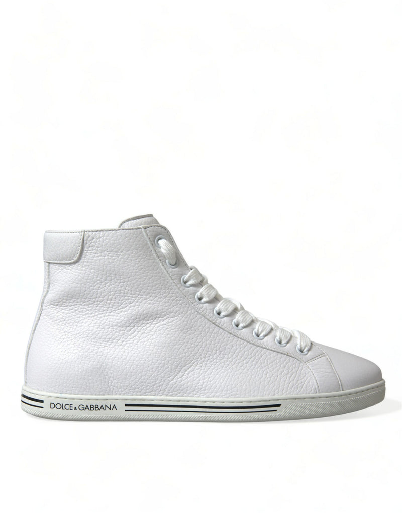 Dolce & Gabbana White Saint Tropez High Top Sneakers for Men