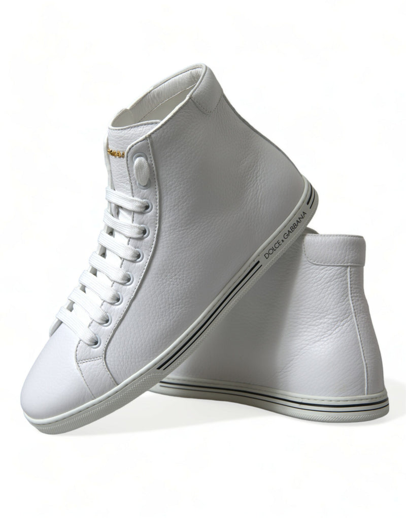Dolce & Gabbana White Saint Tropez High Top Sneakers for Men
